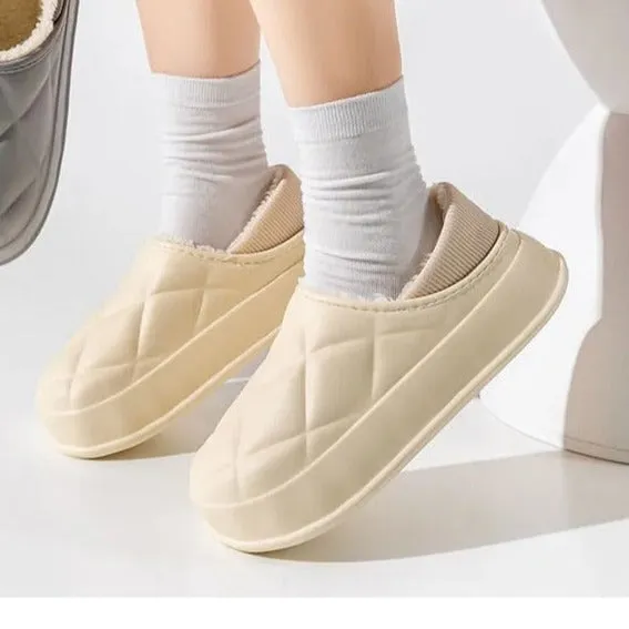 Thickened waterproof warm cotton slippers