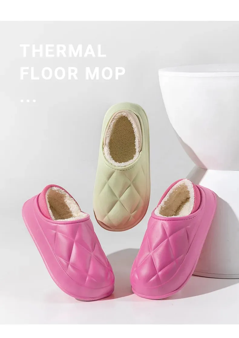 Thickened waterproof warm cotton slippers