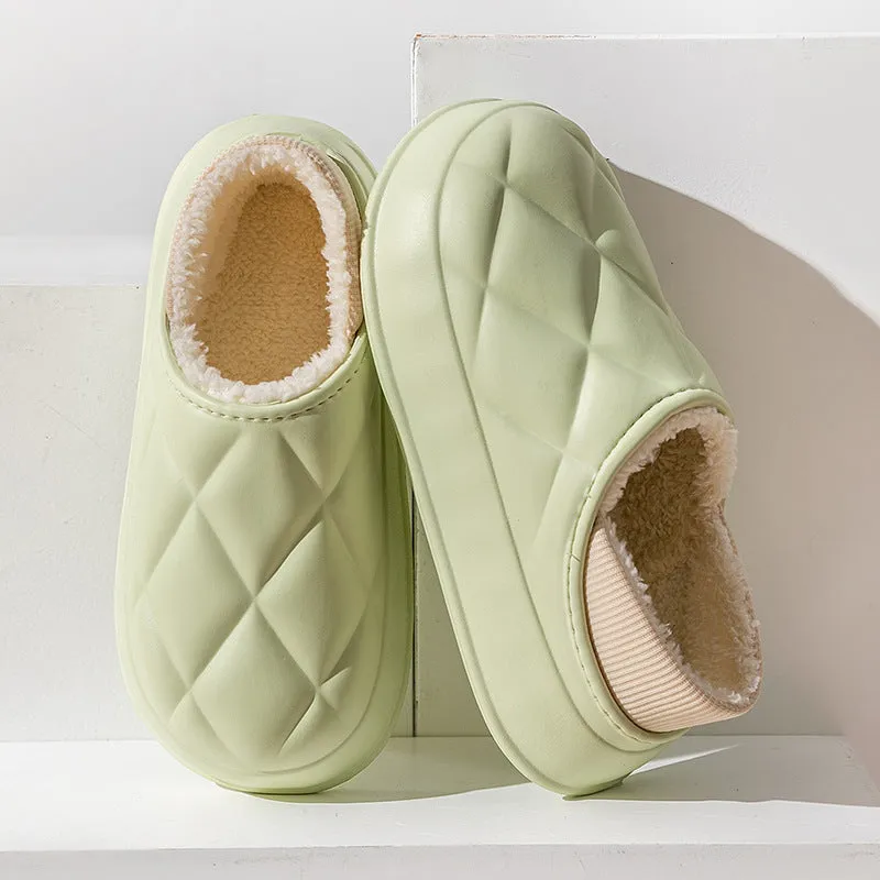 Thickened waterproof warm cotton slippers