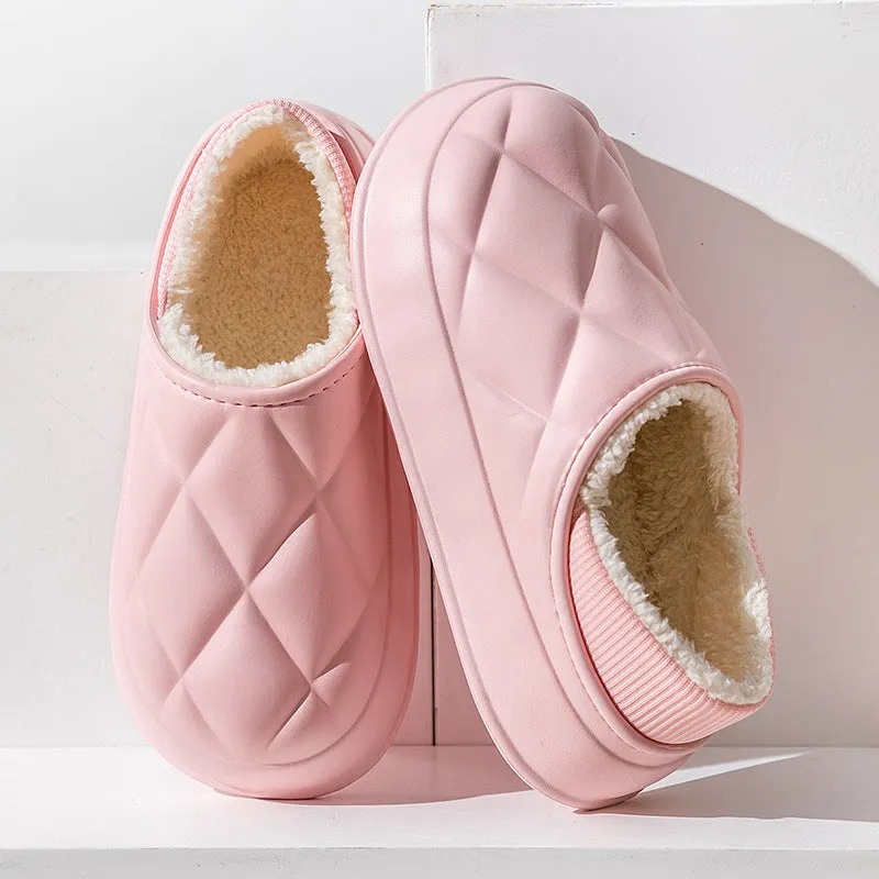 Thickened waterproof warm cotton slippers