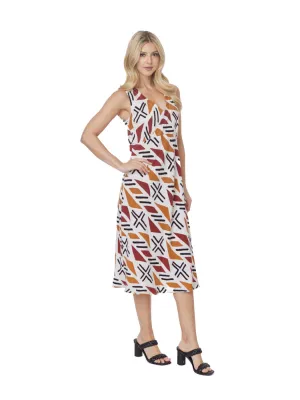 Tianello "Soul of Africa" Print TENCEL™ "CINDY" Bias Tank Dress
