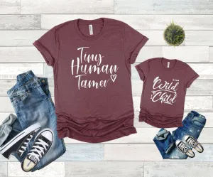 Tiny Human Tamer Wild Child Family Shirts