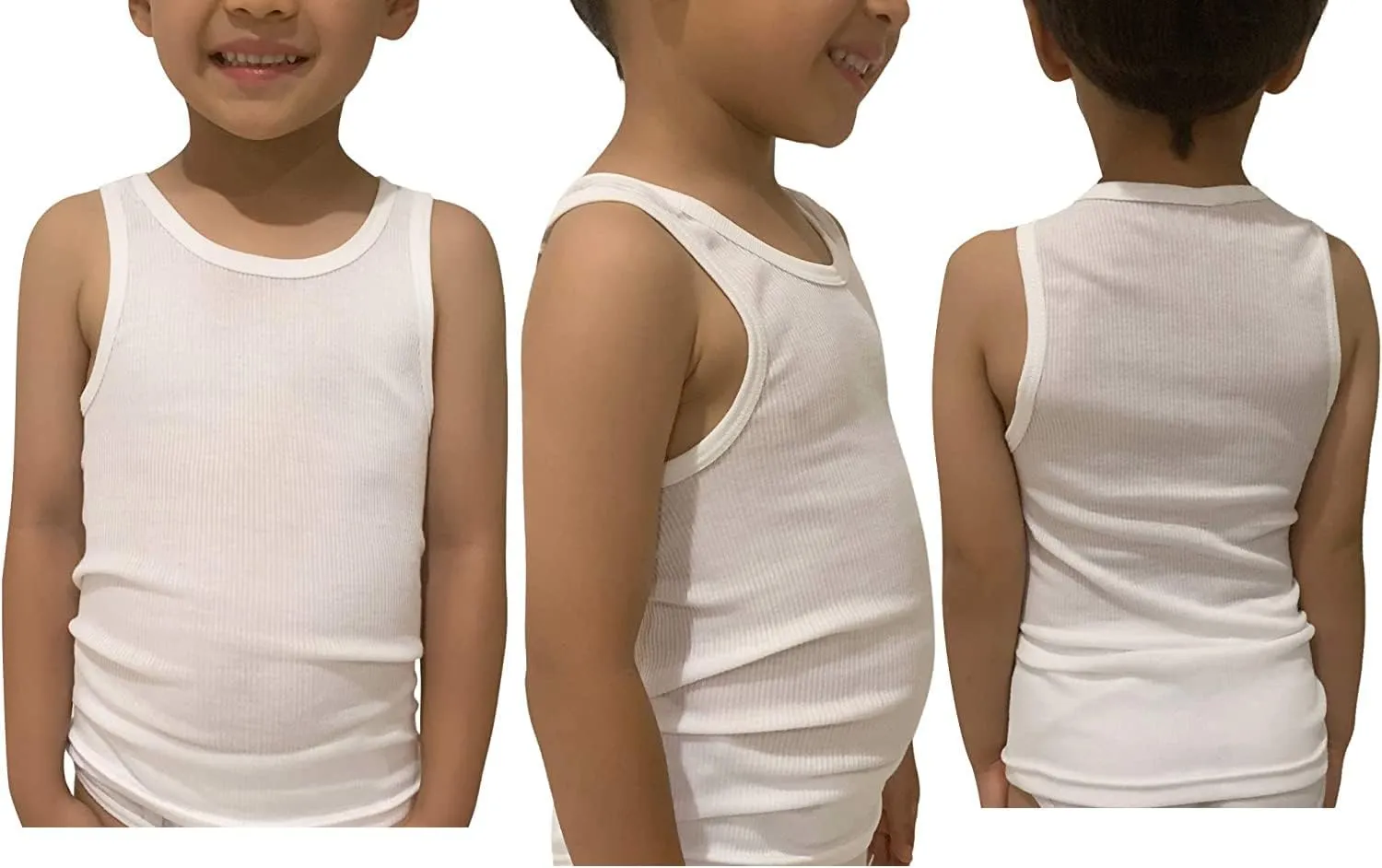 ToBeInStyle Boy's Pack of 3 or 6 Basic Cotton and Cotton Blend A-Shirts