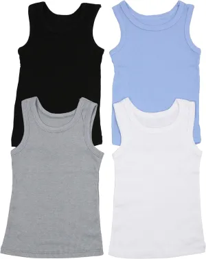 ToBeInStyle Boy's Pack of 3 or 6 Basic Cotton and Cotton Blend A-Shirts