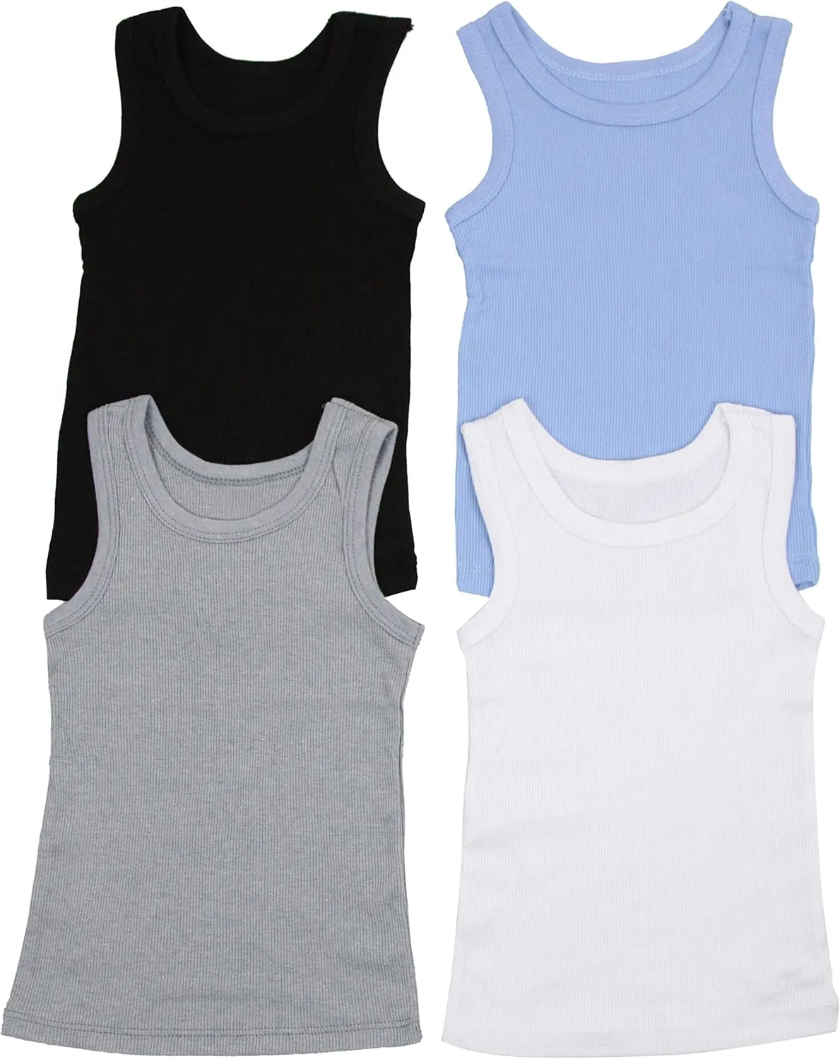 ToBeInStyle Boy's Pack of 3 or 6 Basic Cotton and Cotton Blend A-Shirts