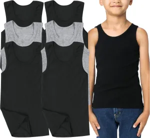 ToBeInStyle Boy's Pack of 3 or 6 Basic Cotton and Cotton Blend A-Shirts