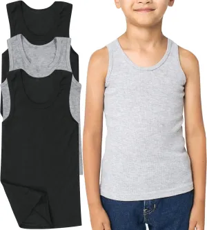 ToBeInStyle Boy's Pack of 3 or 6 Basic Cotton and Cotton Blend A-Shirts