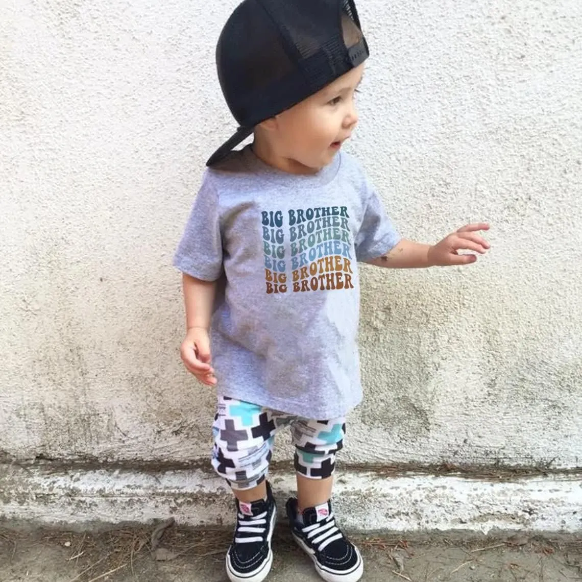 Toddler Baby Boys Short Sleeve Graphic T-Shirt Top Funny Letters Print Cotton Tee