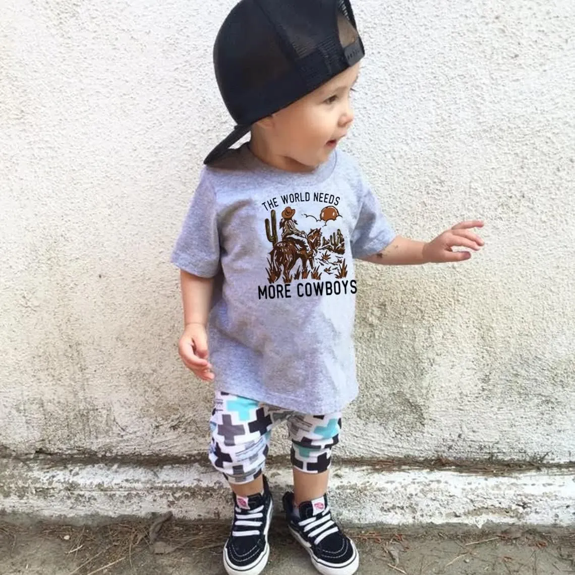 Toddler Baby Boys Short Sleeve Graphic T-Shirt Top Funny Letters Print Cotton Tee