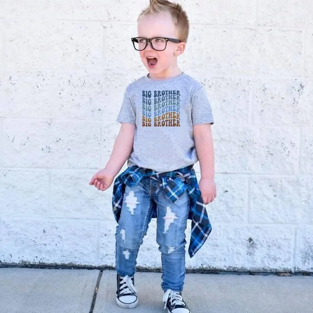 Toddler Baby Boys Short Sleeve Graphic T-Shirt Top Funny Letters Print Cotton Tee