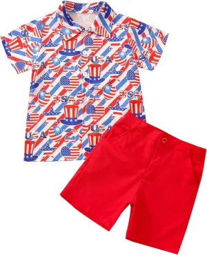 Toddler Baby Boys Summer Shorts Set Floral Outfits Button Down Shirt Top Bermuda Shorts Hawaiian Clothes 2 PCS