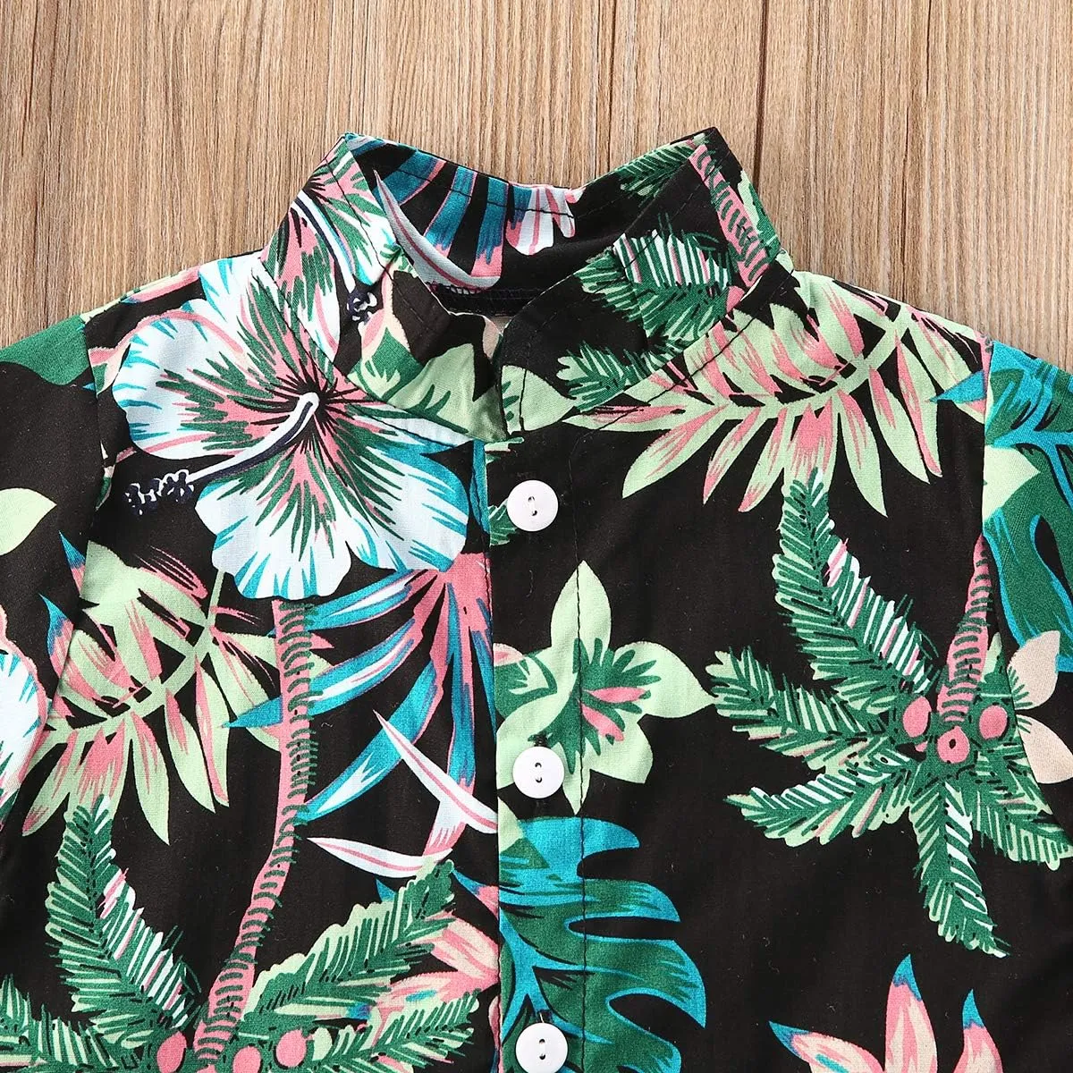 Toddler Baby Boys Summer Shorts Set Floral Outfits Button Down Shirt Top Bermuda Shorts Hawaiian Clothes 2 PCS