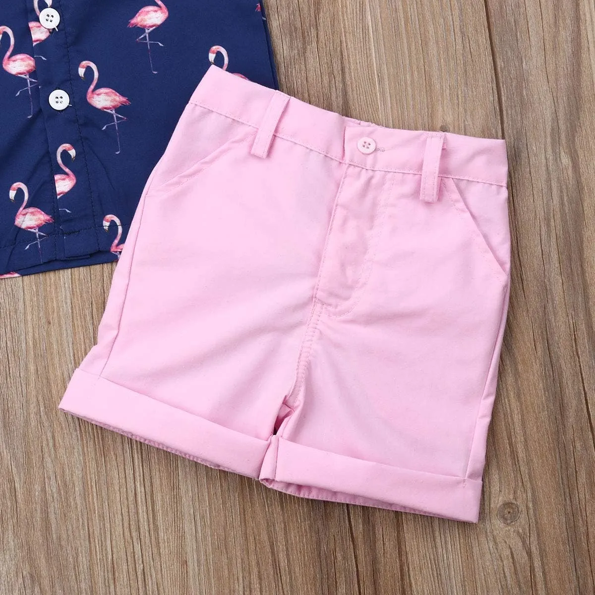Toddler Baby Boys Summer Shorts Set Floral Outfits Button Down Shirt Top Bermuda Shorts Hawaiian Clothes 2 PCS