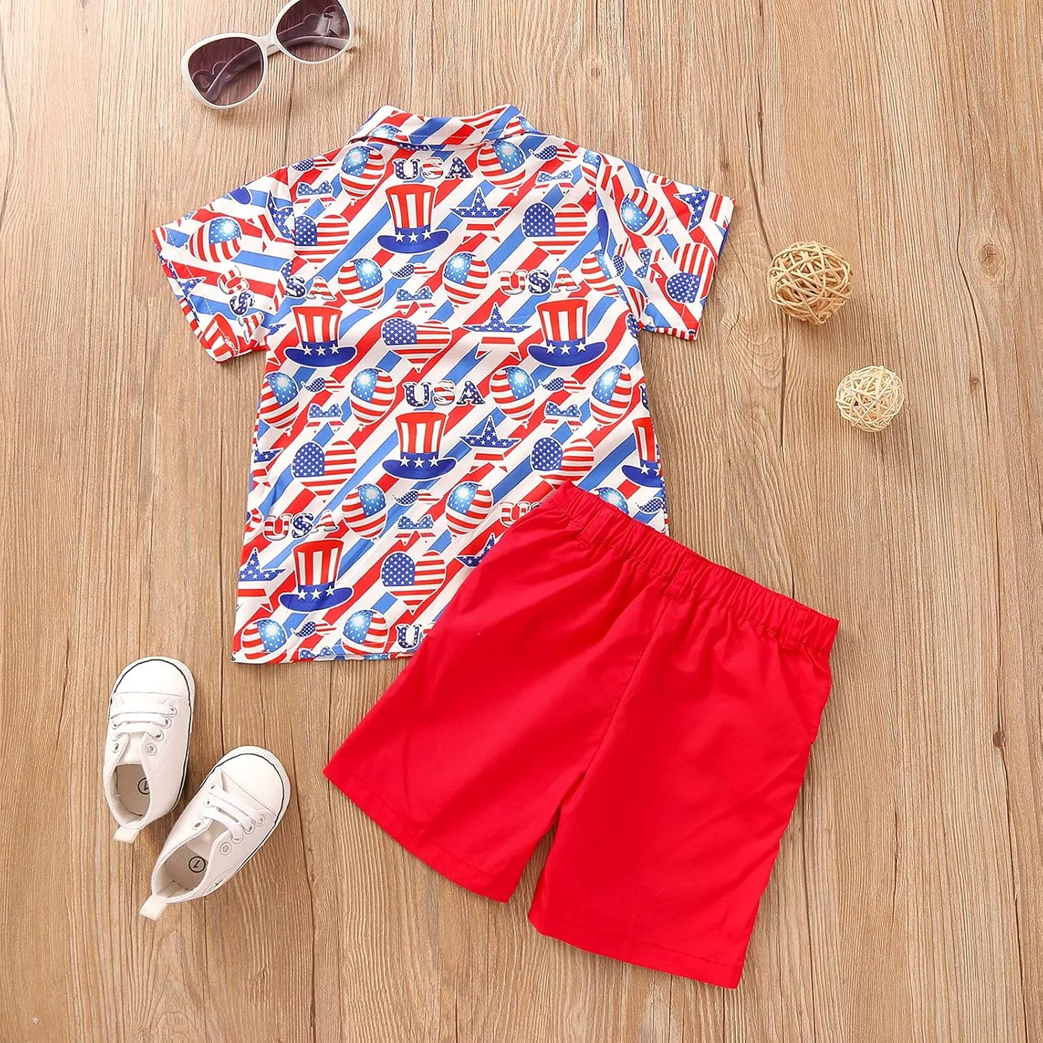 Toddler Baby Boys Summer Shorts Set Floral Outfits Button Down Shirt Top Bermuda Shorts Hawaiian Clothes 2 PCS