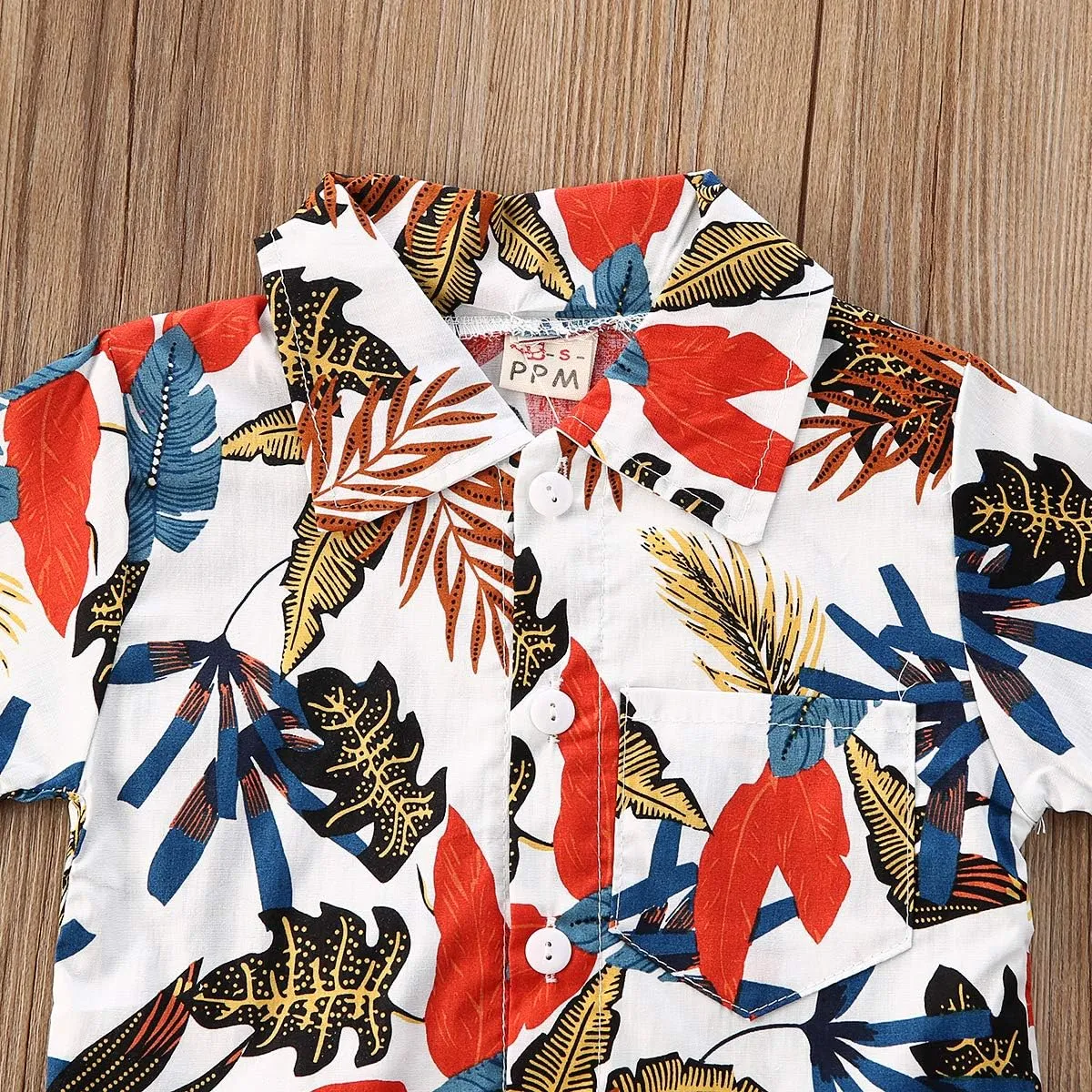 Toddler Baby Boys Summer Shorts Set Floral Outfits Button Down Shirt Top Bermuda Shorts Hawaiian Clothes 2 PCS