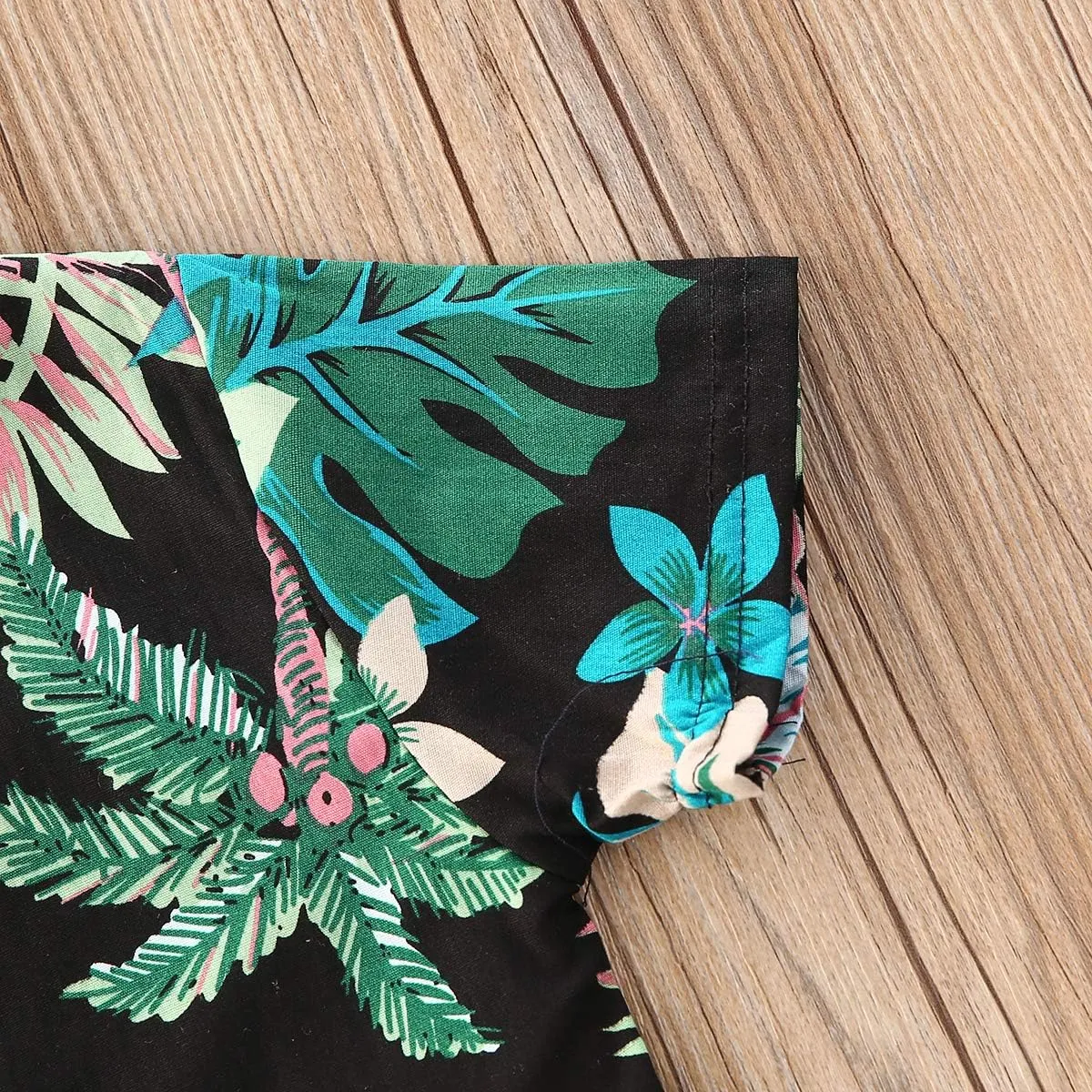 Toddler Baby Boys Summer Shorts Set Floral Outfits Button Down Shirt Top Bermuda Shorts Hawaiian Clothes 2 PCS