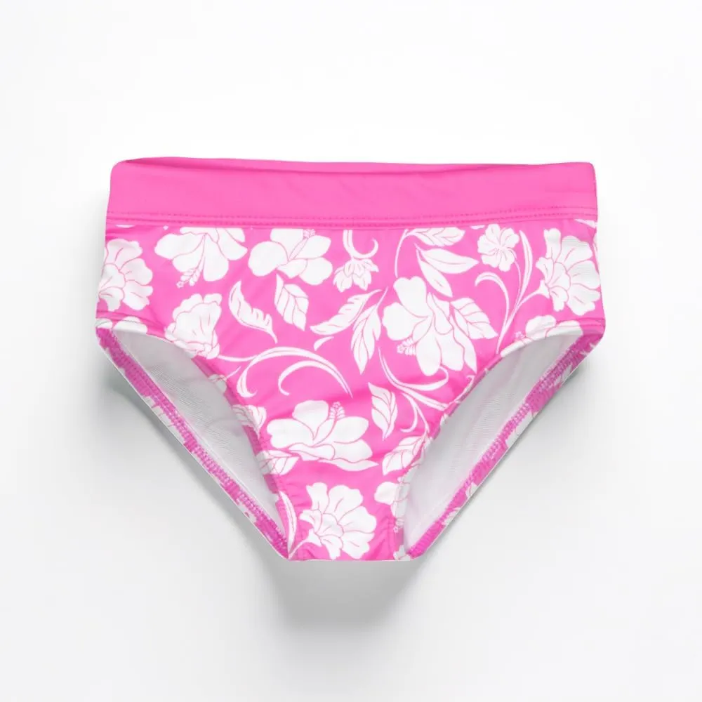 Tommy Bahama Girls 2-Piece Swimsuit Set, Cropped Long-Sleeved Rash Guard and Bikini Bottoms, Quick-Drying Swimwear for Kids