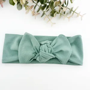 Top Knot Headband -  Sage Green - NEWBORN TO ADULT