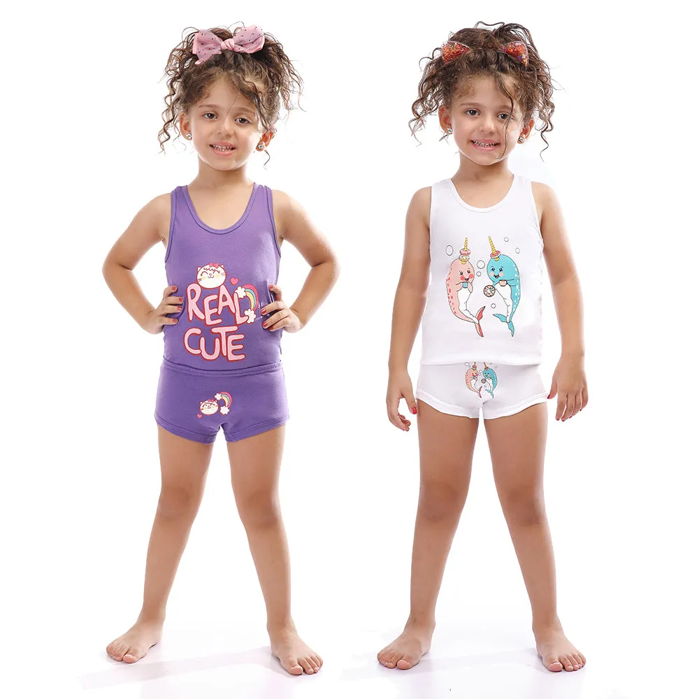 Top Lycra & Panty Printed pack of 2