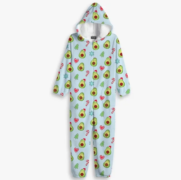 Top Trenz Inc. - Kids Avocado Xmas Fuzzy One Piece