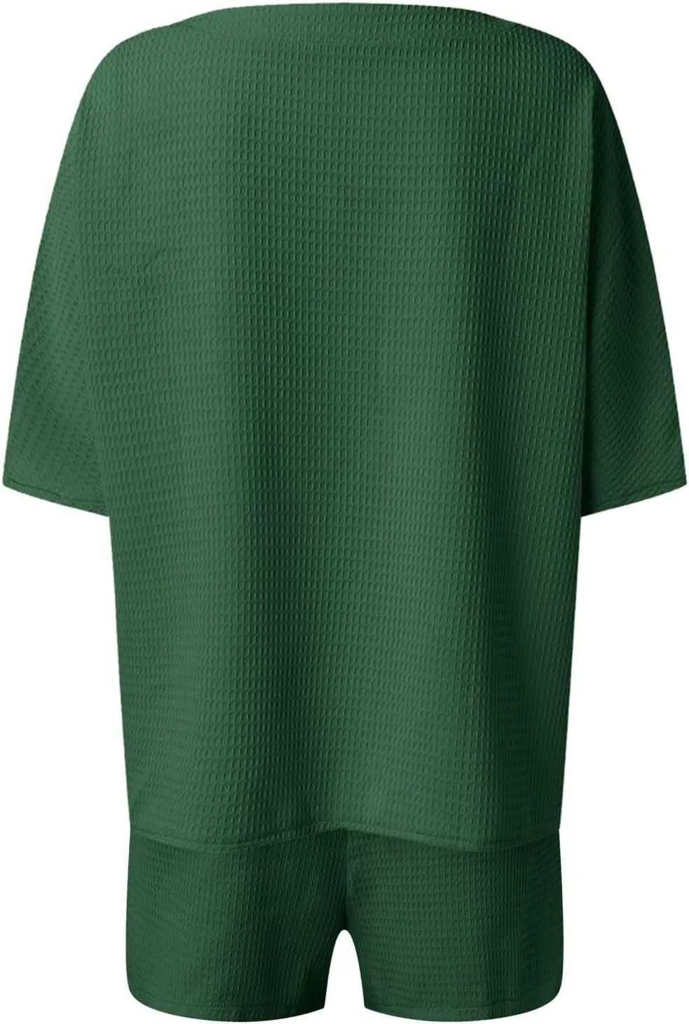 Trendy 2 Piece Outfits for Women Short Sleeve Sweatsuits Button Up Tops and Shorts Matching Sets for Casual Wear