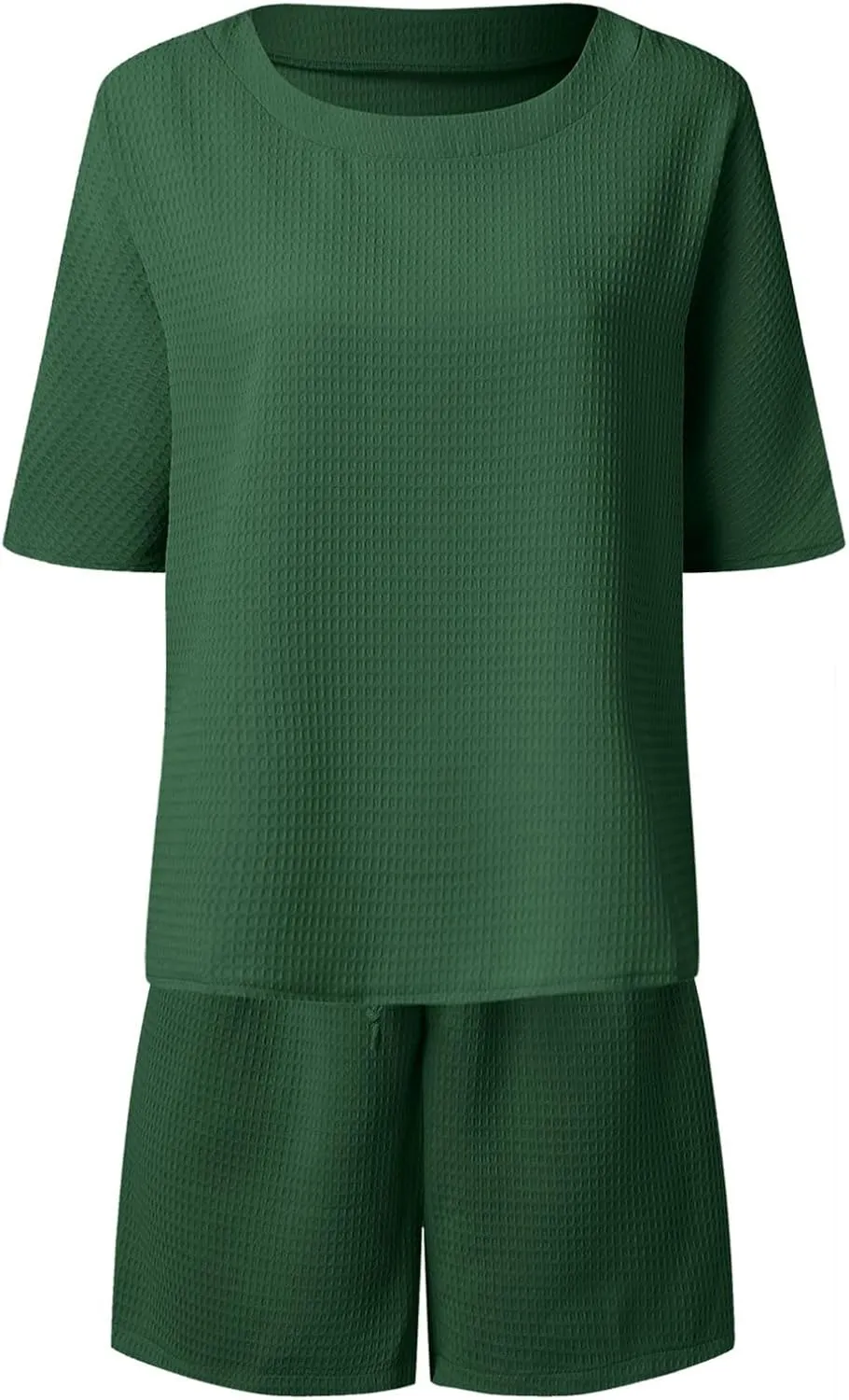 Trendy 2 Piece Outfits for Women Short Sleeve Sweatsuits Button Up Tops and Shorts Matching Sets for Casual Wear