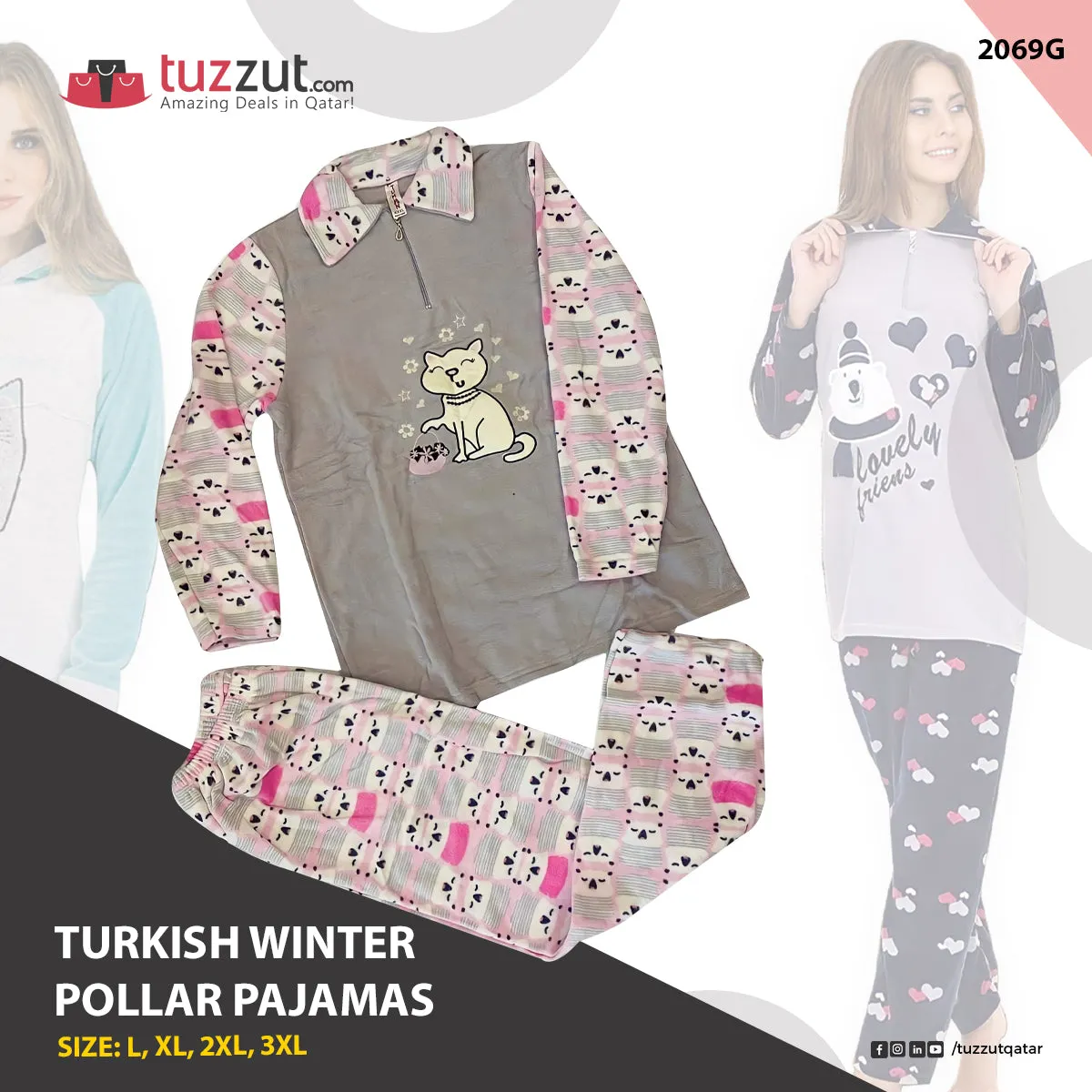 Turkish Winter Polar Pajama Nightwear Homewear