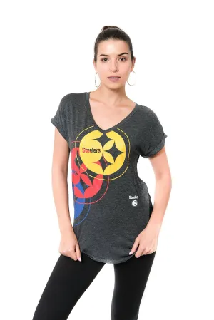Ultra Game NFL Pittsburgh Steelers Womens Vintage Stripe Soft Modal Tee Shirt|Pittsburgh Steelers