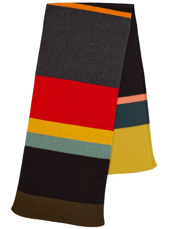 Uneven Stripe Brushed Blanket Scarf Poppy