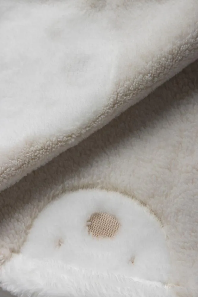 Uni Printed Coral Fleece Blanket White