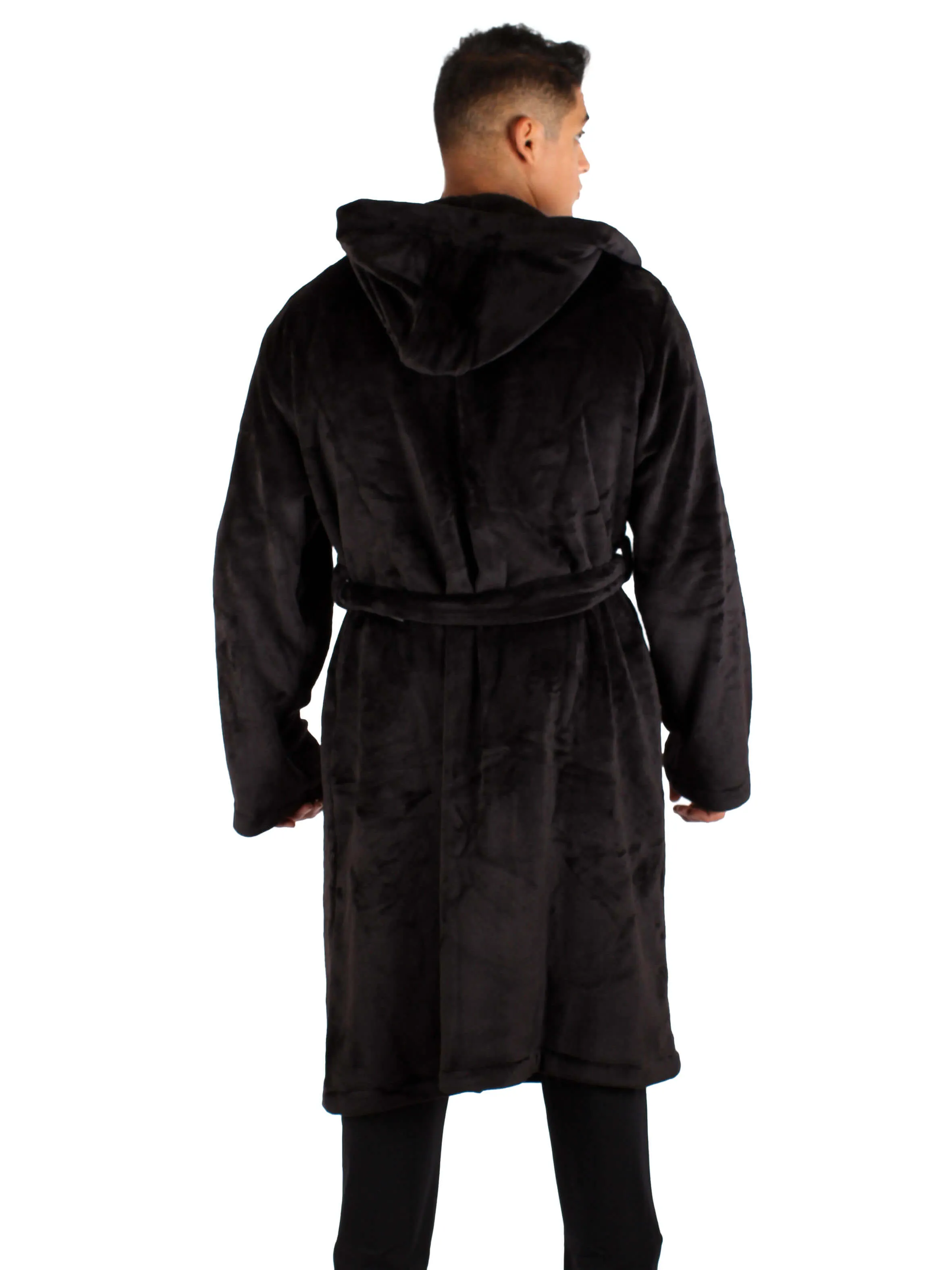 Unisex Fleece Winter Robe Men- Black