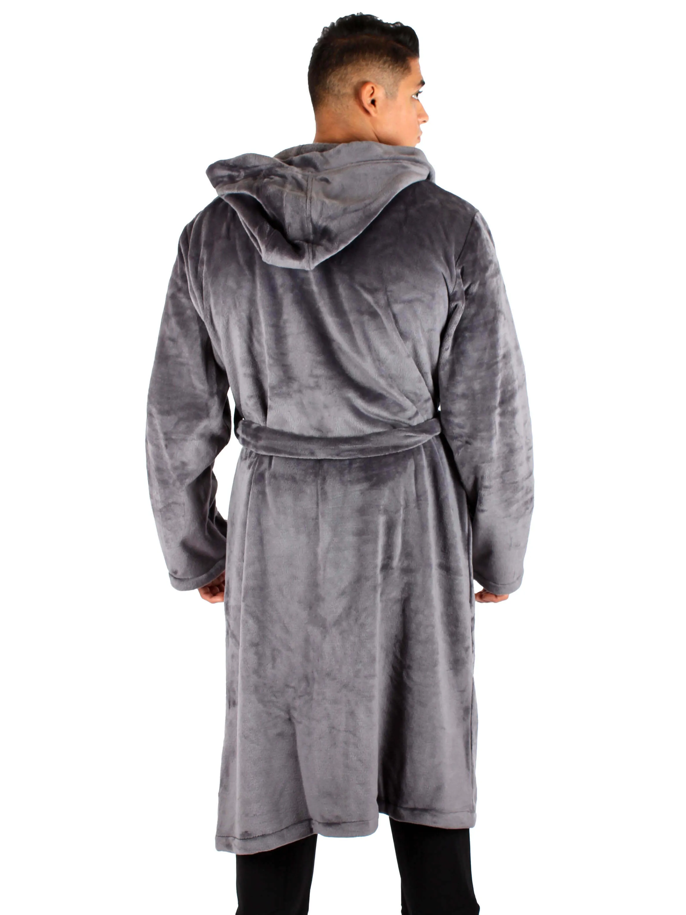 Unisex Fleece Winter Robe Men- Dark Gray