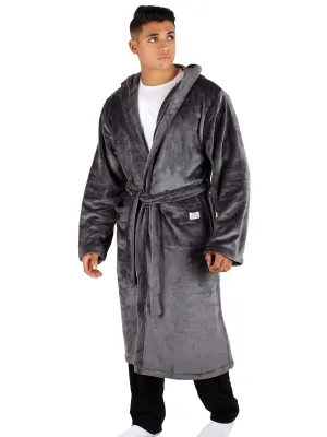 Unisex Fleece Winter Robe Men- Dark Gray