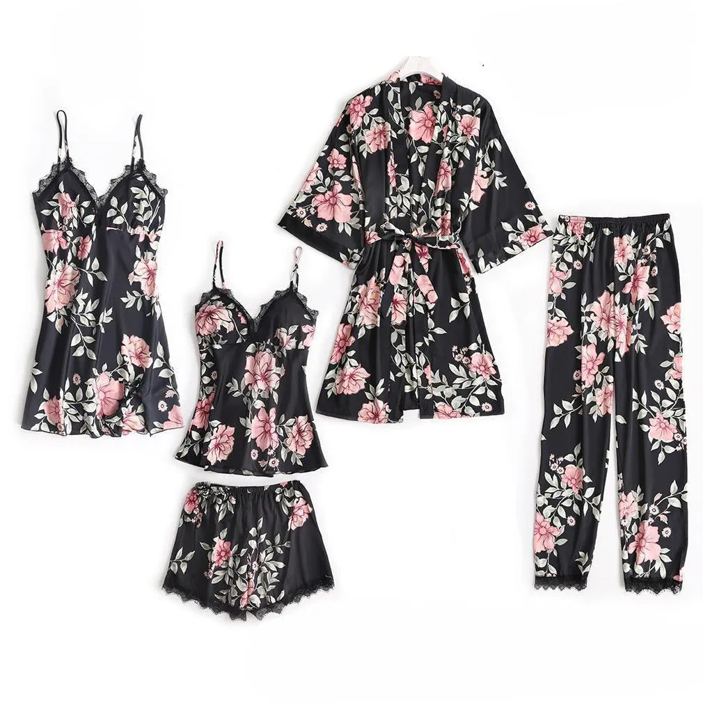 V-Neck Lace Sleepwear Sexy Nightie