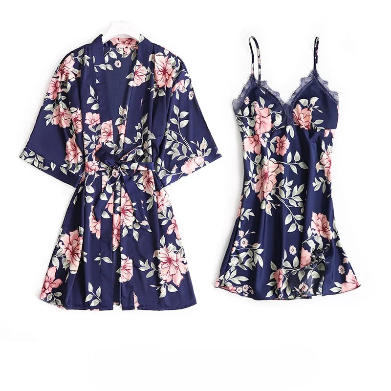 V-Neck Lace Sleepwear Sexy Nightie