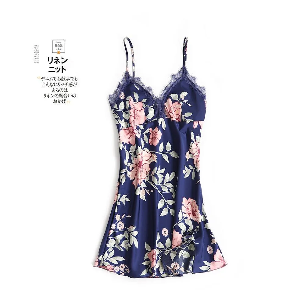 V-Neck Lace Sleepwear Sexy Nightie
