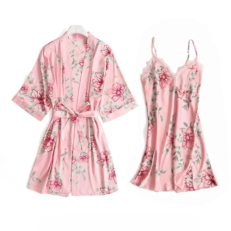 V-Neck Lace Sleepwear Sexy Nightie