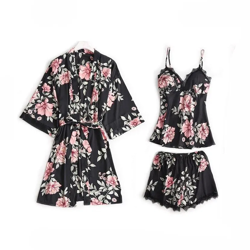 V-Neck Lace Sleepwear Sexy Nightie