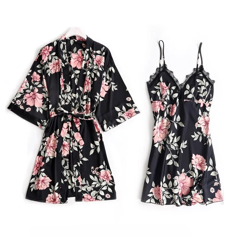 V-Neck Lace Sleepwear Sexy Nightie