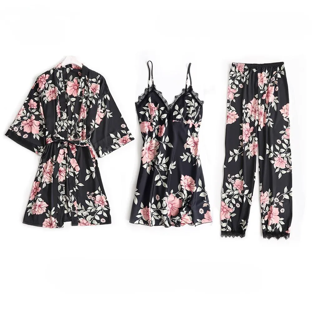 V-Neck Lace Sleepwear Sexy Nightie