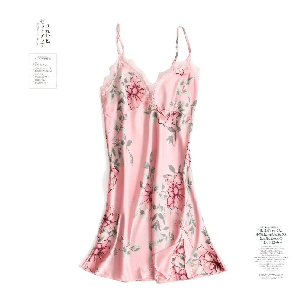 V-Neck Lace Sleepwear Sexy Nightie