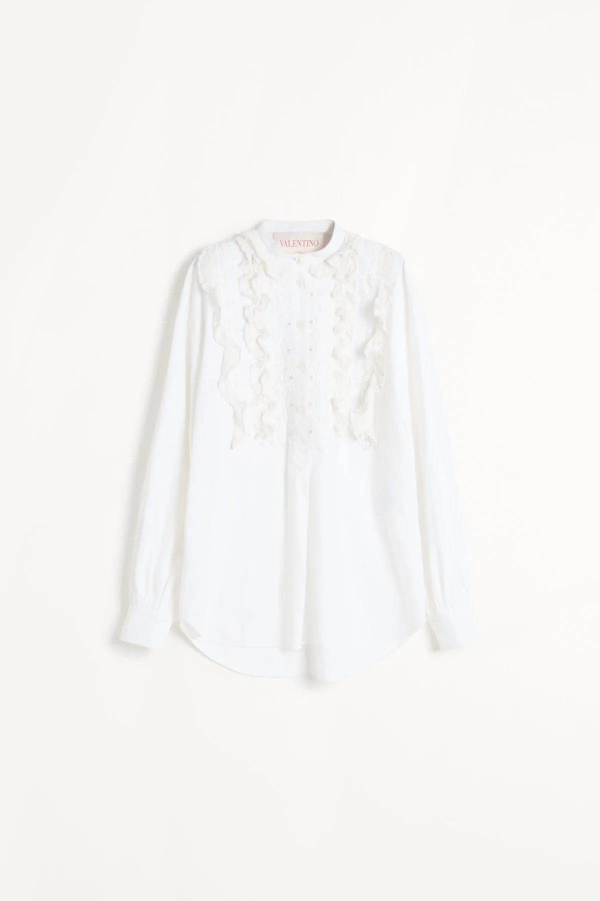 VALENTINO | EMBROIDERED COTTON AND LINEN TOP
