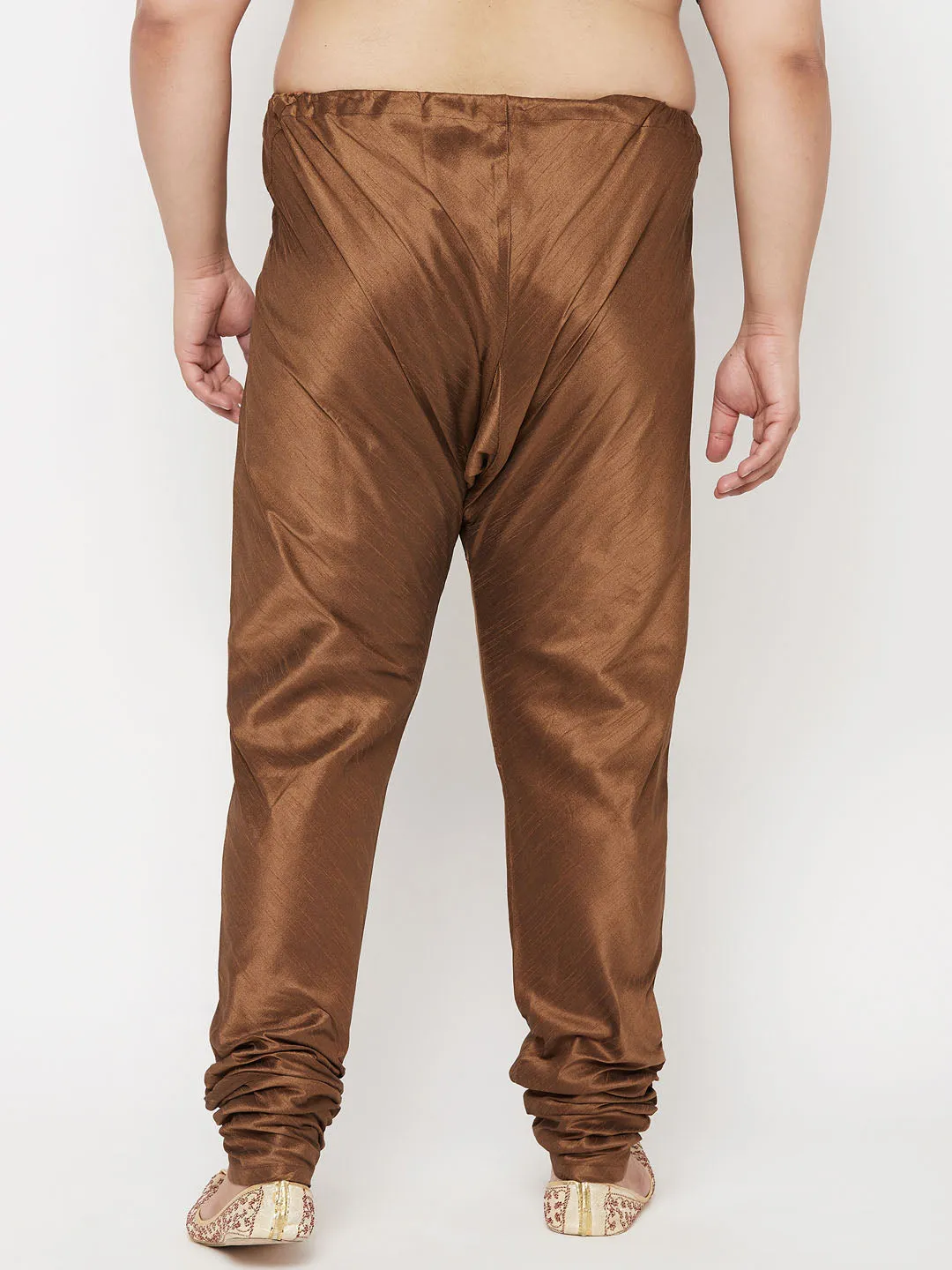 VASTRAMAY Men's Coffee Cotton Silk Pyjama