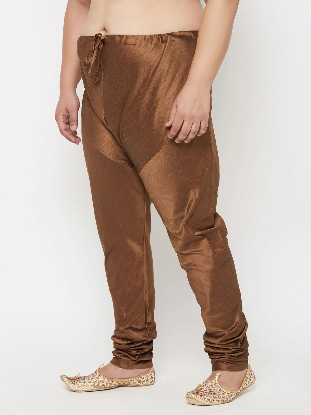 VASTRAMAY Men's Coffee Cotton Silk Pyjama