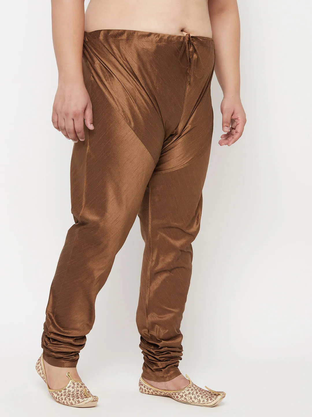 VASTRAMAY Men's Coffee Cotton Silk Pyjama