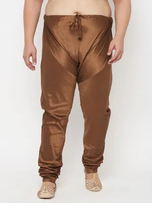 VASTRAMAY Men's Coffee Cotton Silk Pyjama