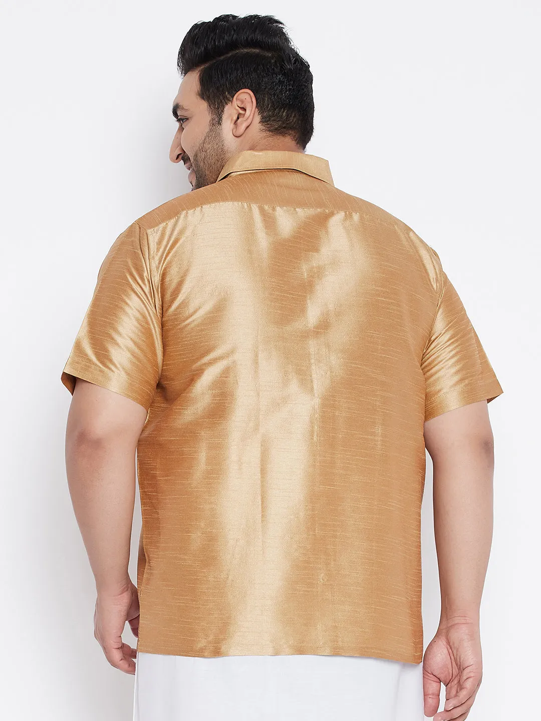 VASTRAMAY Men's Silk Blend Ethnic Shirt