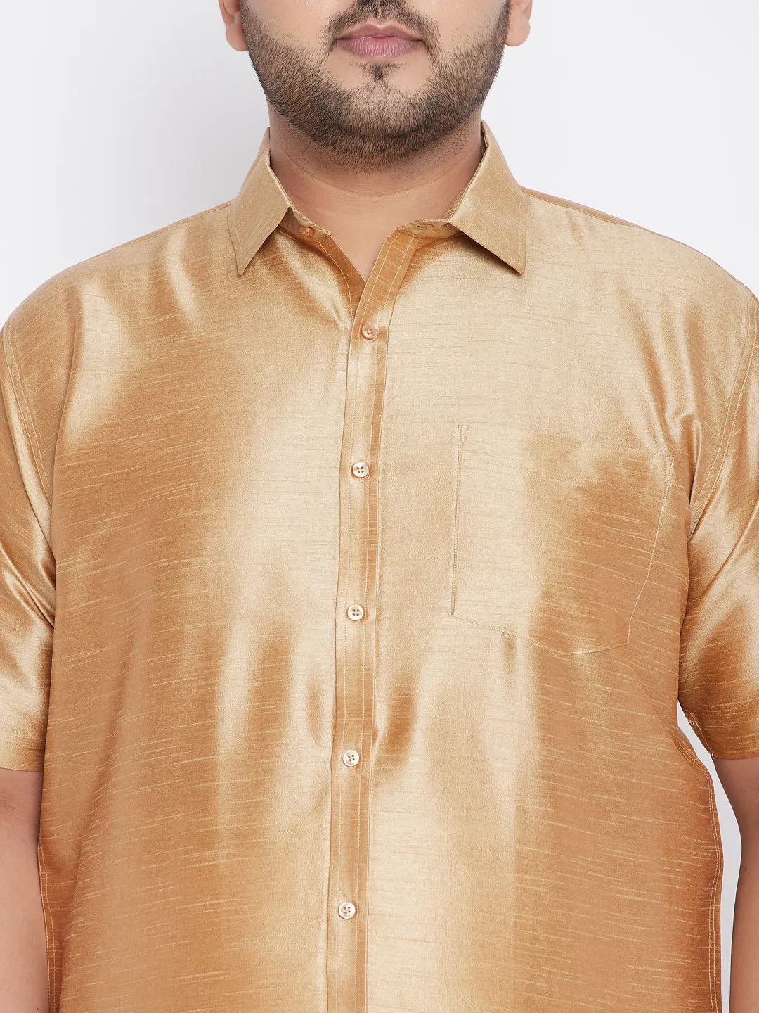 VASTRAMAY Men's Silk Blend Ethnic Shirt