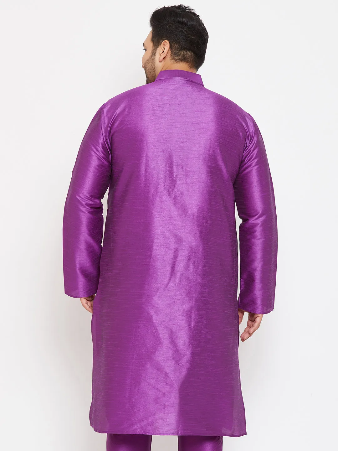 VASTRAMAY Purple Silk Blend Kurta
