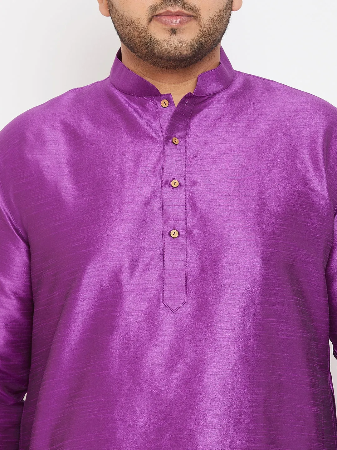 VASTRAMAY Purple Silk Blend Kurta